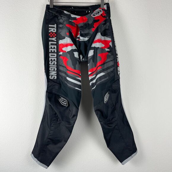 Troy Lee Designs Dirt Bike GP Pant Adult 30 Camo Black Red Motocross NWT - Picture 1 of 16